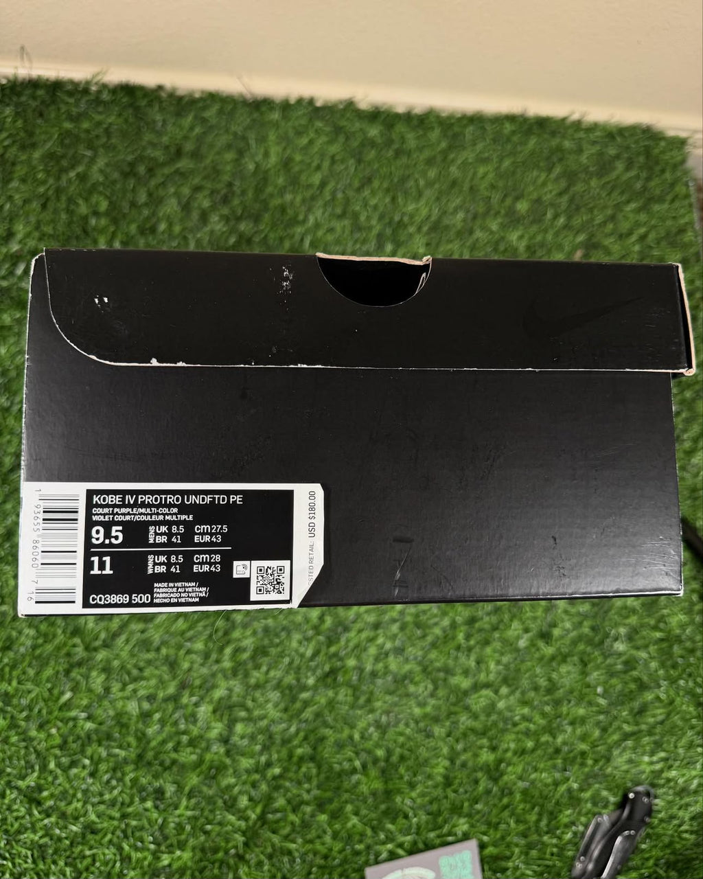 Kobe 4 Protro “Purple Undefeated” (Size 9.5)